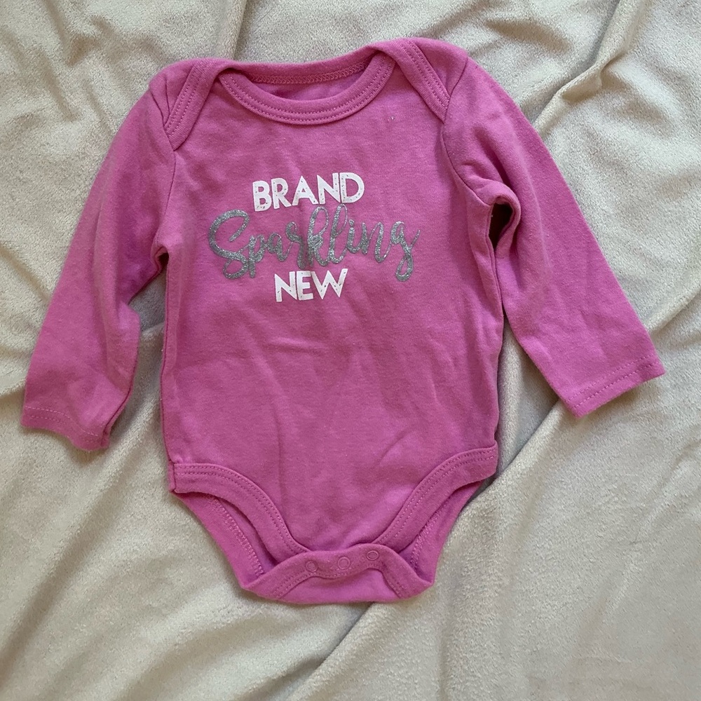 Baby Essentials “Brand Sparkling New” LS Onesie